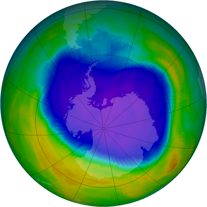 Antarctic ozone map for 03 October 1997